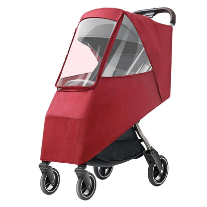 Universal Stroller Rain Cover, Windproof Coldproof Pushchair Cover with Breathable Transparent Fabric for Toddler Travel (Linen Blue)