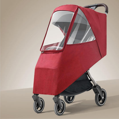 Universal Stroller Rain Cover, Windproof Coldproof Pushchair Cover with Breathable Transparent Fabric for Toddler Travel (Linen Blue)