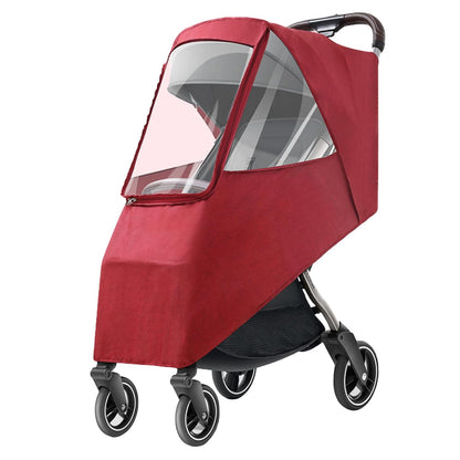 Universal Stroller Rain Cover, Windproof Coldproof Pushchair Cover with Breathable Transparent Fabric for Toddler Travel (Linen Blue)