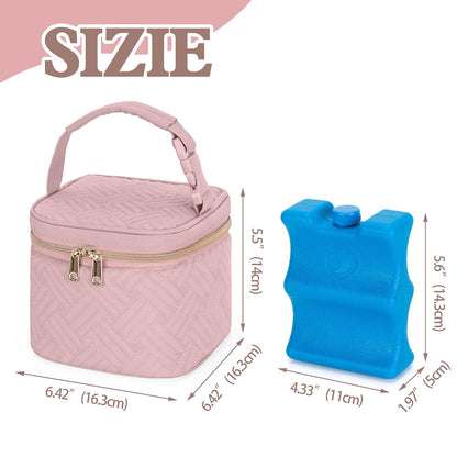 Breastmilk Cooler Bag with Ice Pack, Holds 4 Baby Bottles up to 5 oz