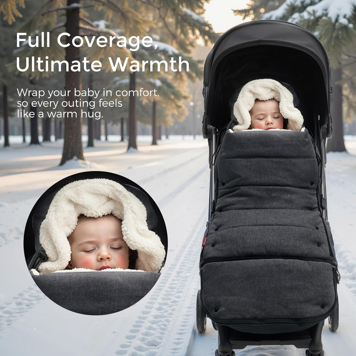 Universal Stroller Footmuff, Plush Weatherproof Bunting Bag