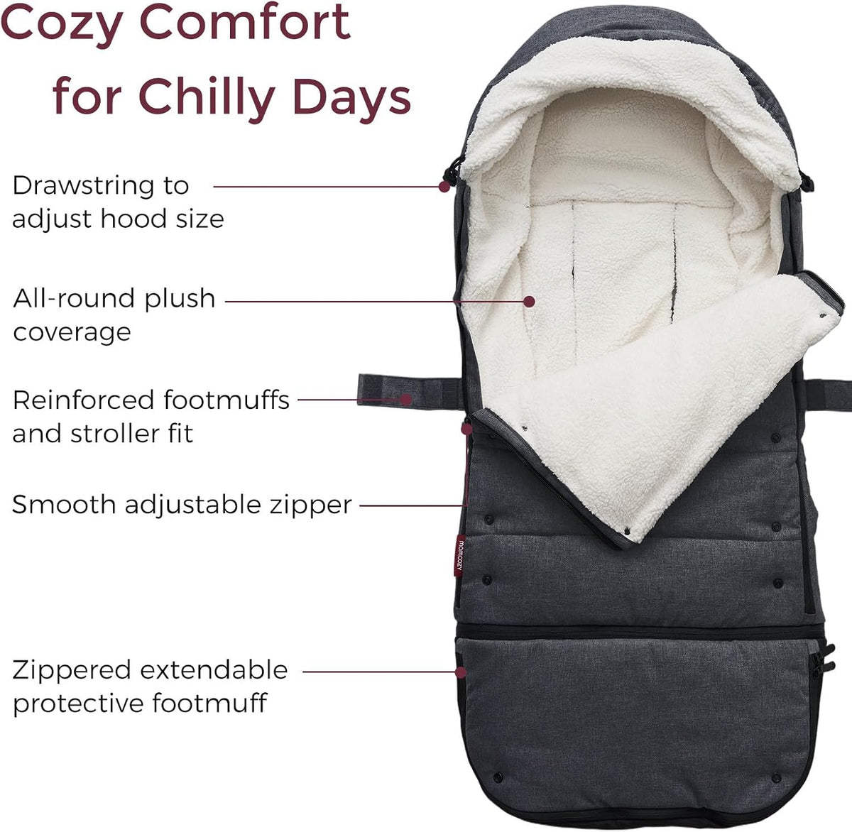 Universal Stroller Footmuff, Plush Weatherproof Bunting Bag