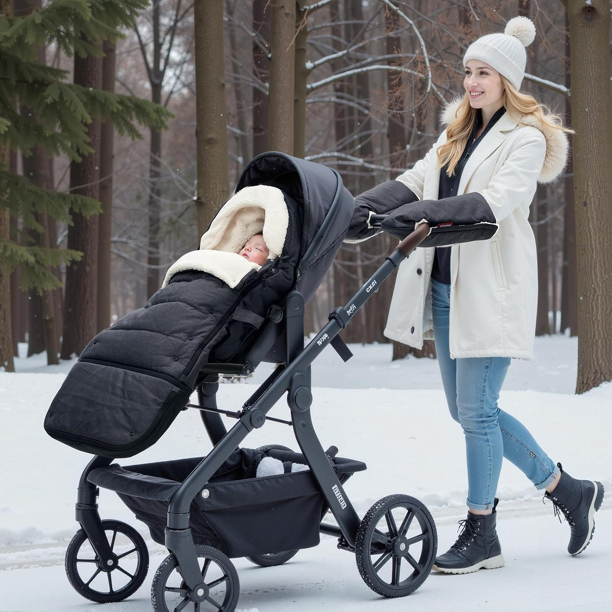 Universal Stroller Footmuff, Plush Weatherproof Bunting Bag
