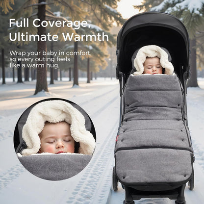 Universal Stroller Footmuff, Plush Weatherproof Bunting Bag