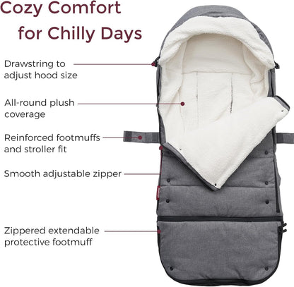 Universal Stroller Footmuff, Plush Weatherproof Bunting Bag