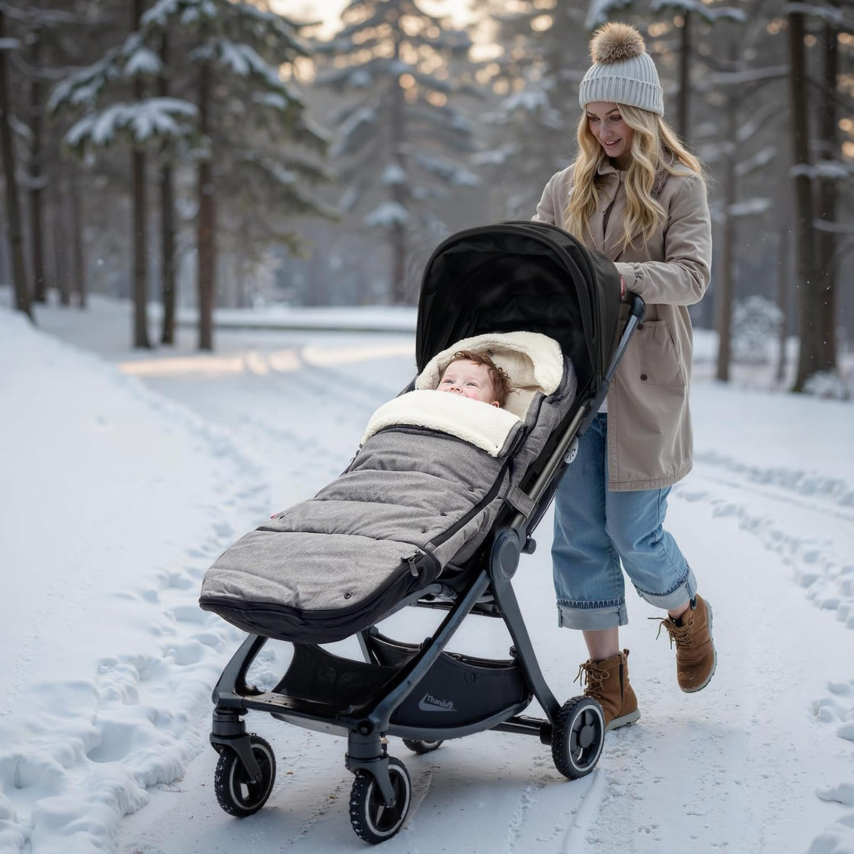 Universal Stroller Footmuff, Plush Weatherproof Bunting Bag