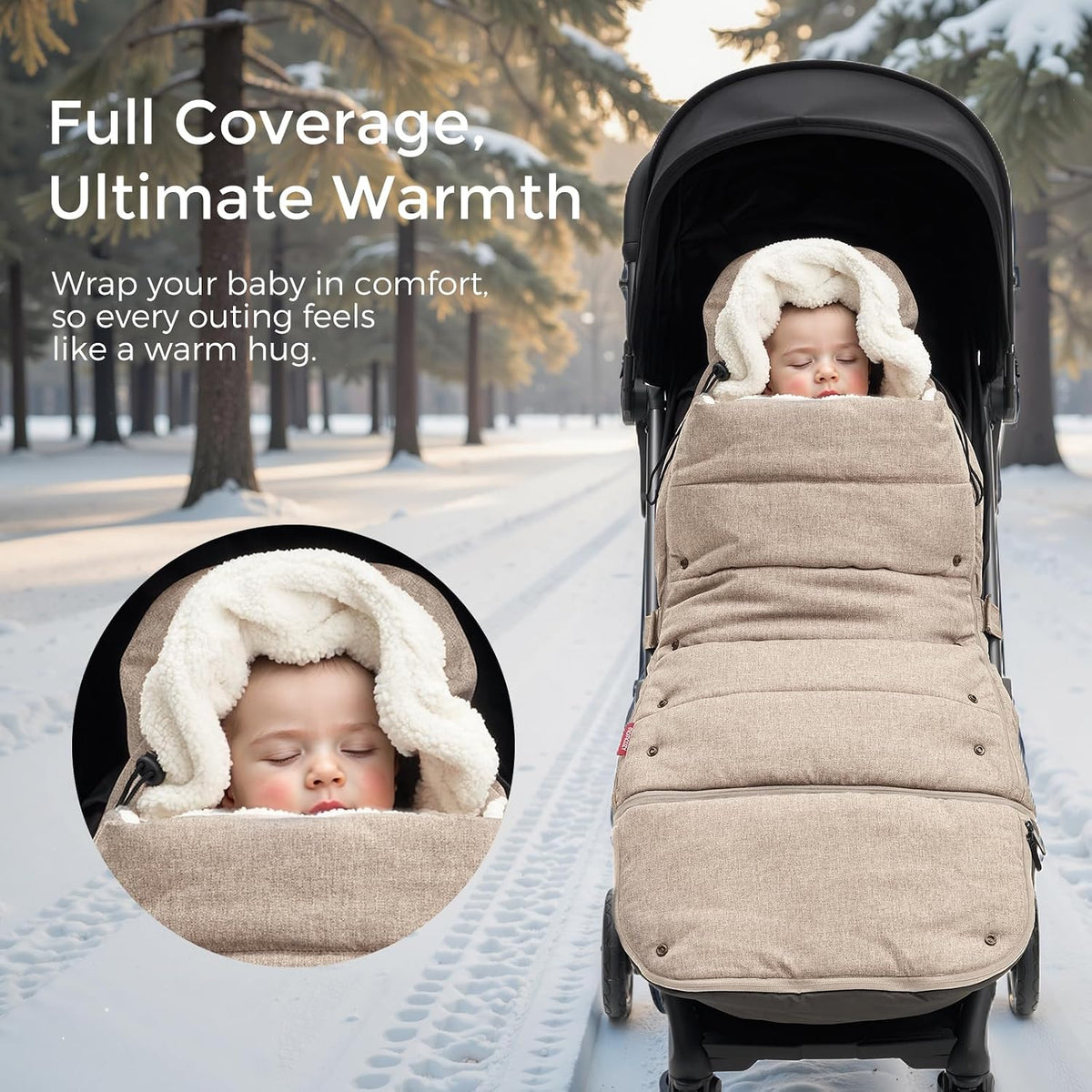 Universal Stroller Footmuff, Plush Weatherproof Bunting Bag