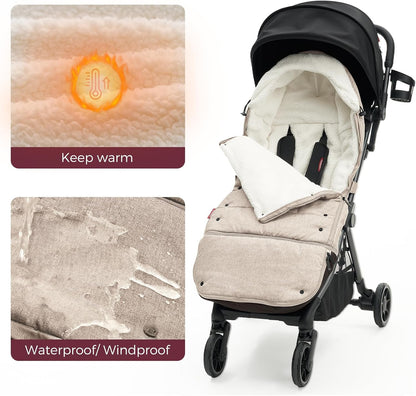 Universal Stroller Footmuff, Plush Weatherproof Bunting Bag