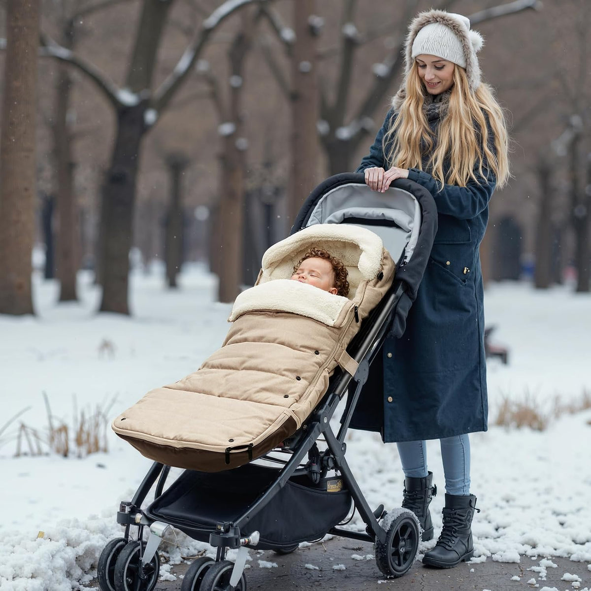 Universal Stroller Footmuff, Plush Weatherproof Bunting Bag