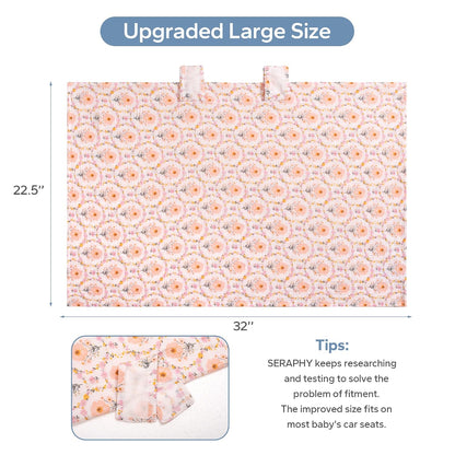 2-in-1 Muslin Baby Car Seat Cover & Nursing Cover, Soft Lightweight Breastfeeding Cover for Boys and Girls,Breathable Canopy for Infant Carseat & Stroller for Summer—Blueberrie