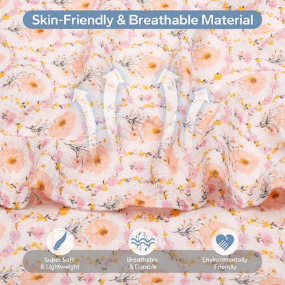 2-in-1 Muslin Baby Car Seat Cover & Nursing Cover, Soft Lightweight Breastfeeding Cover for Boys and Girls,Breathable Canopy for Infant Carseat & Stroller for Summer—Blueberrie
