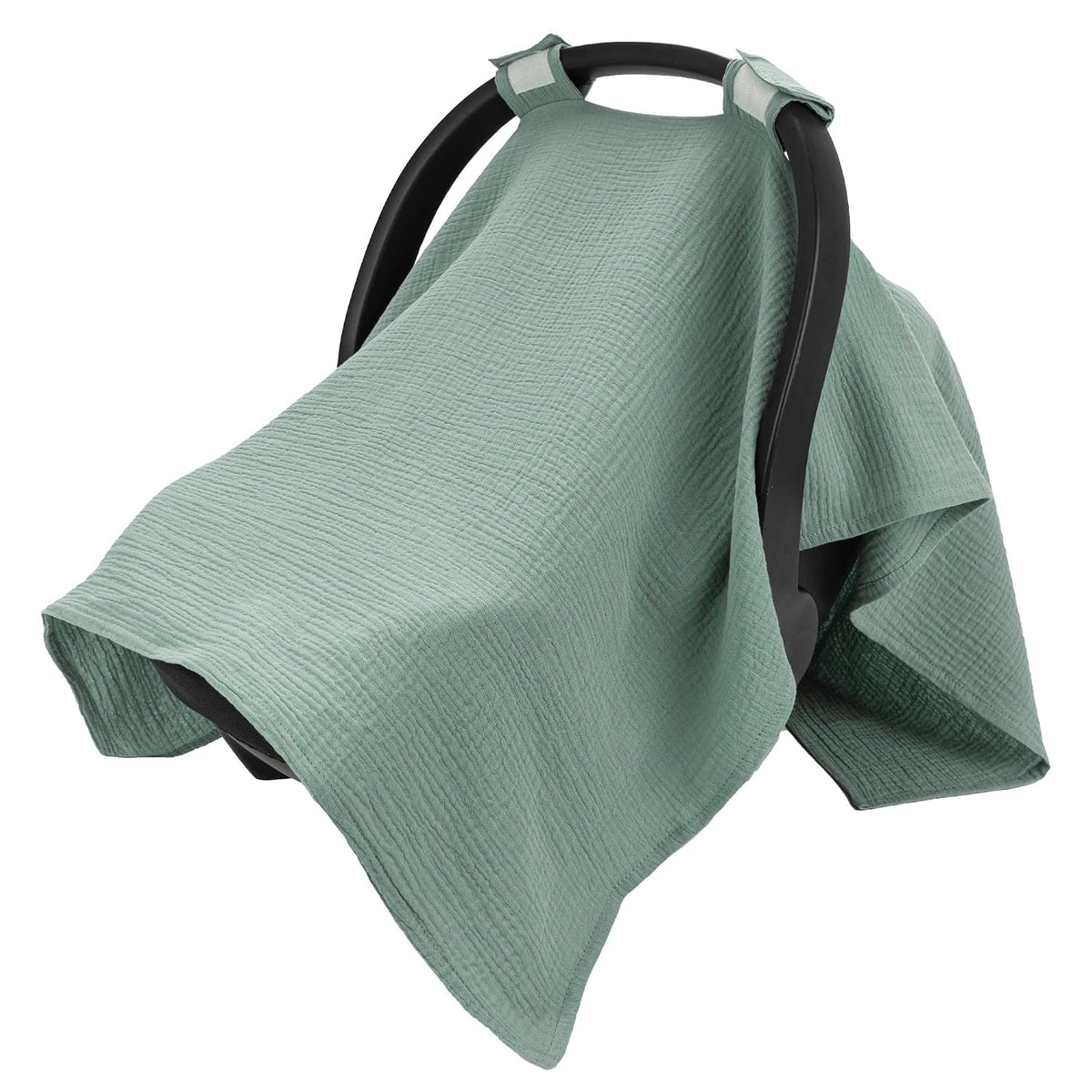 2-in-1 Muslin Baby Car Seat Cover & Nursing Cover, Soft Lightweight Breastfeeding Cover for Boys and Girls,Breathable Canopy for Infant Carseat & Stroller for Summer—Blueberrie