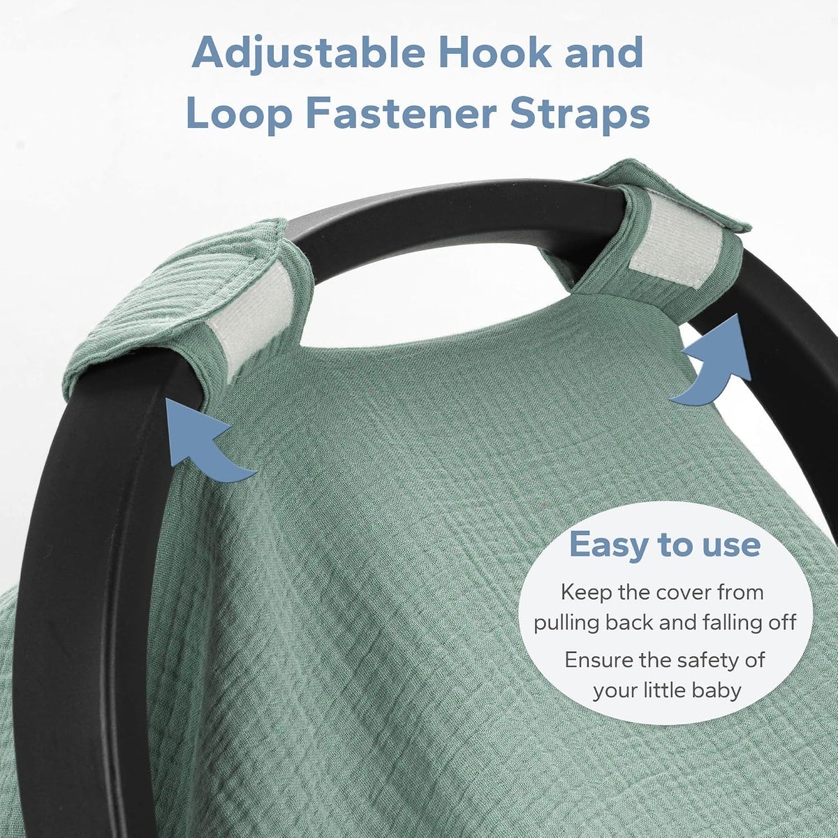 2-in-1 Muslin Baby Car Seat Cover & Nursing Cover, Soft Lightweight Breastfeeding Cover for Boys and Girls,Breathable Canopy for Infant Carseat & Stroller for Summer—Blueberrie