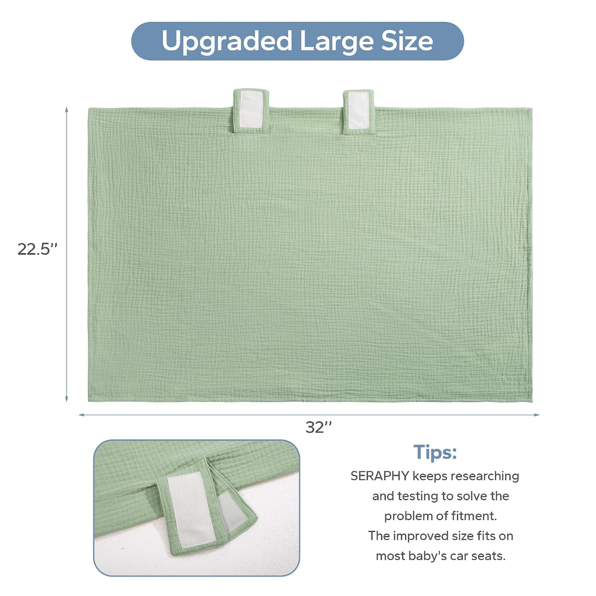 2-in-1 Muslin Baby Car Seat Cover & Nursing Cover, Soft Lightweight Breastfeeding Cover for Boys and Girls,Breathable Canopy for Infant Carseat & Stroller for Summer—Blueberrie