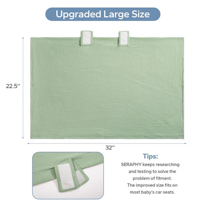2-in-1 Muslin Baby Car Seat Cover & Nursing Cover, Soft Lightweight Breastfeeding Cover for Boys and Girls,Breathable Canopy for Infant Carseat & Stroller for Summer—Blueberrie