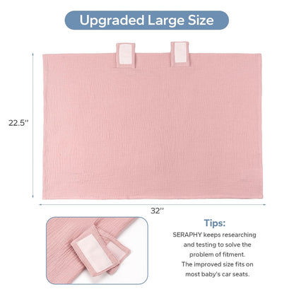 2-in-1 Muslin Baby Car Seat Cover & Nursing Cover, Soft Lightweight Breastfeeding Cover for Boys and Girls,Breathable Canopy for Infant Carseat & Stroller for Summer—Blueberrie