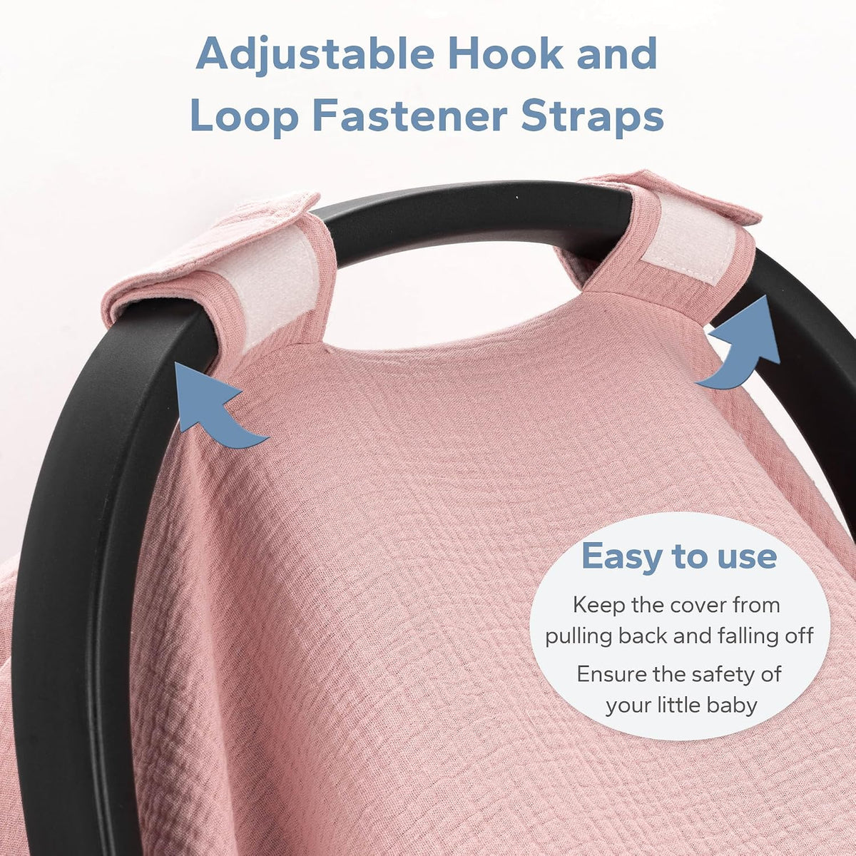 2-in-1 Muslin Baby Car Seat Cover & Nursing Cover, Soft Lightweight Breastfeeding Cover for Boys and Girls,Breathable Canopy for Infant Carseat & Stroller for Summer—Blueberrie