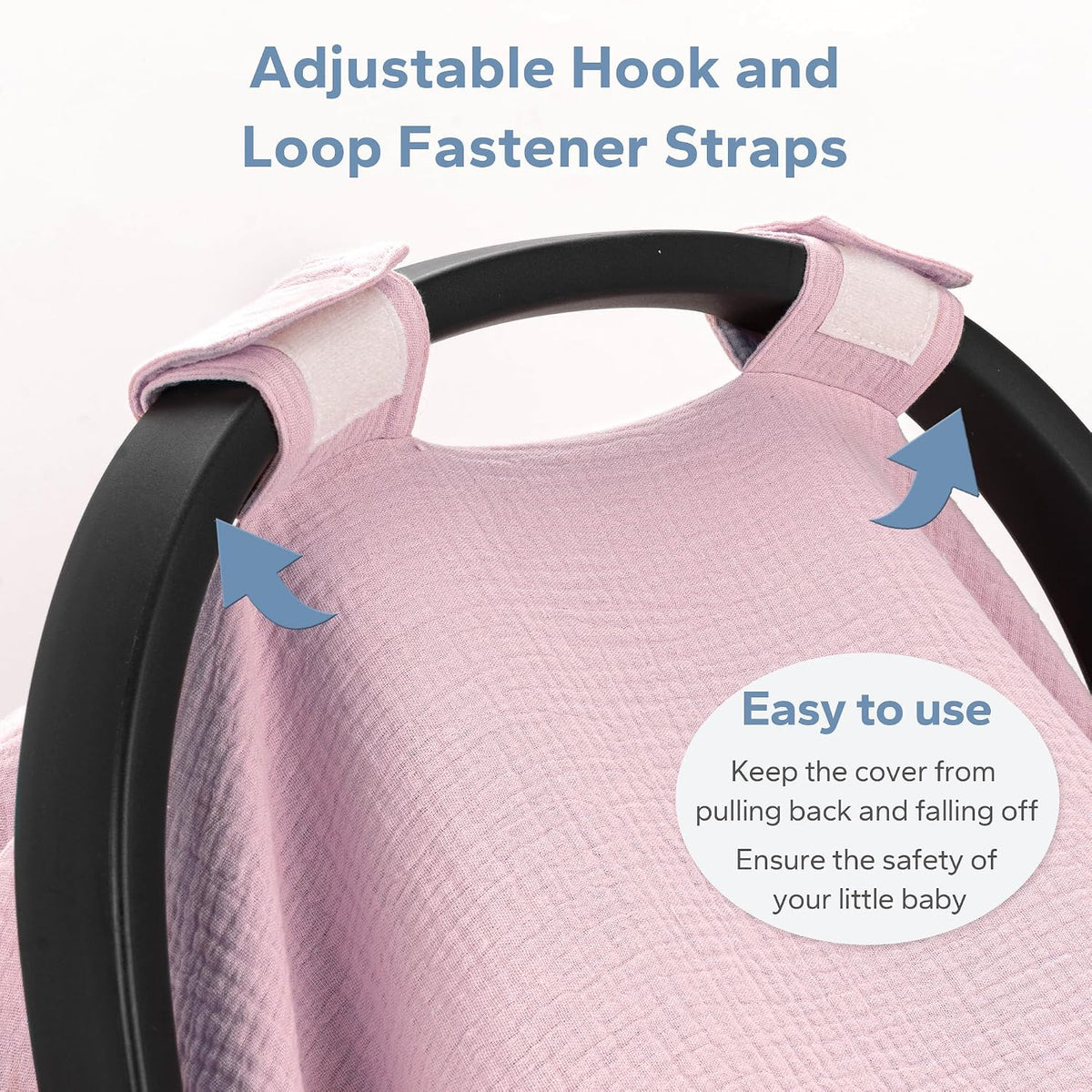 2-in-1 Muslin Baby Car Seat Cover & Nursing Cover, Soft Lightweight Breastfeeding Cover for Boys and Girls,Breathable Canopy for Infant Carseat & Stroller for Summer—Blueberrie