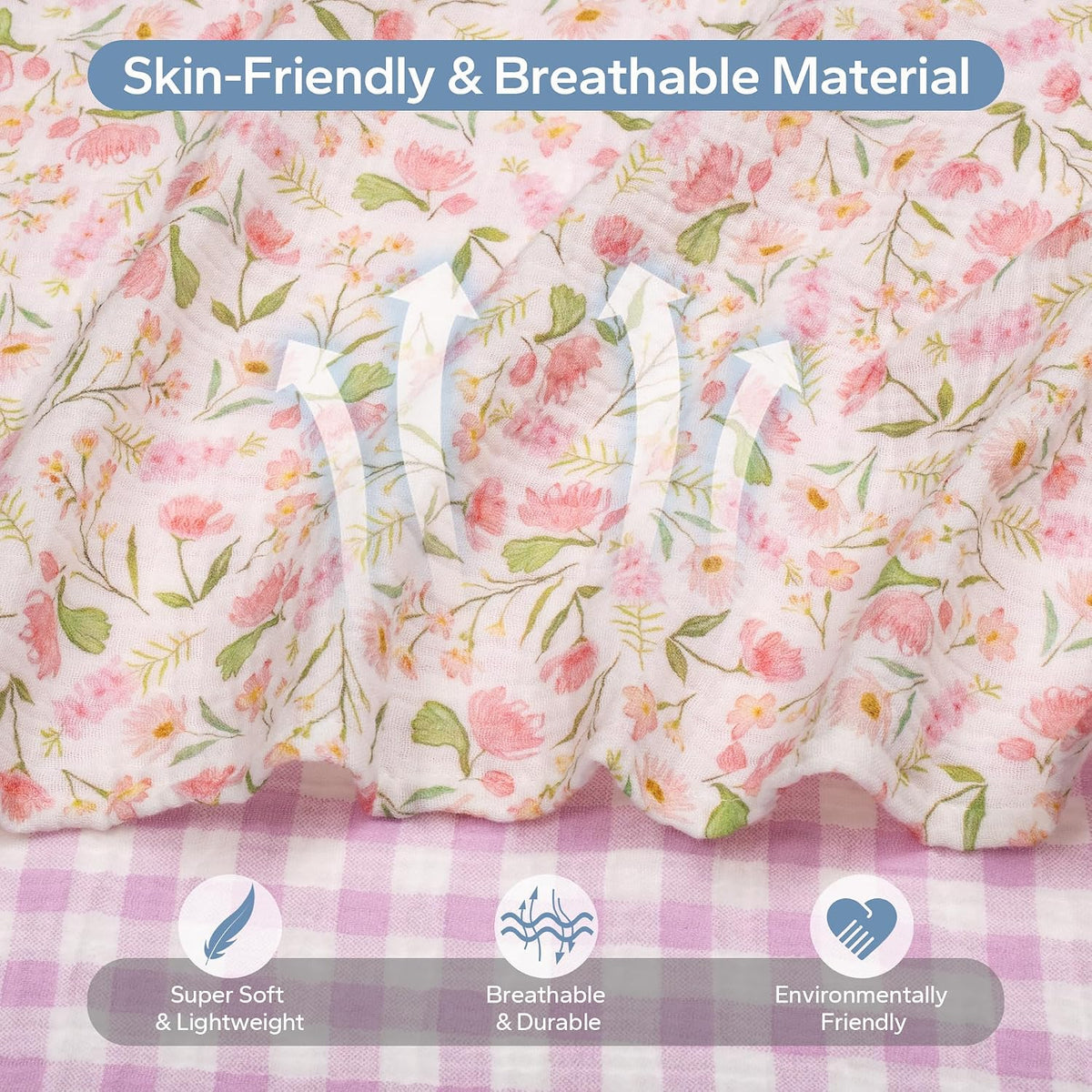 2-in-1 Muslin Baby Car Seat Cover & Nursing Cover, Soft Lightweight Breastfeeding Cover for Boys and Girls,Breathable Canopy for Infant Carseat & Stroller for Summer—Blueberrie