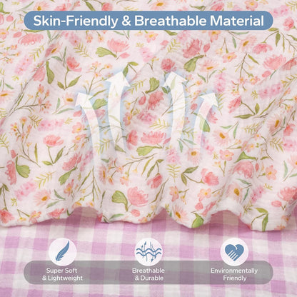 2-in-1 Muslin Baby Car Seat Cover & Nursing Cover, Soft Lightweight Breastfeeding Cover for Boys and Girls,Breathable Canopy for Infant Carseat & Stroller for Summer—Blueberrie