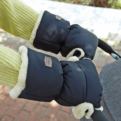 Orzbow Faux Sheepskin Stroller Gloves, Universal, Cozy & Warm, Dark Gray
