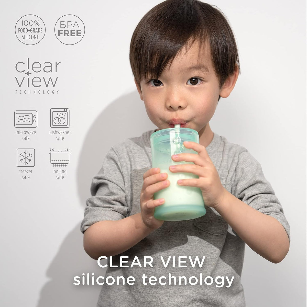 Silicone Training Cup with Straw Lid Bundle 9oz Kiwi Fold N Go Silicone Baby Bib w Travel Case (Kiwi)