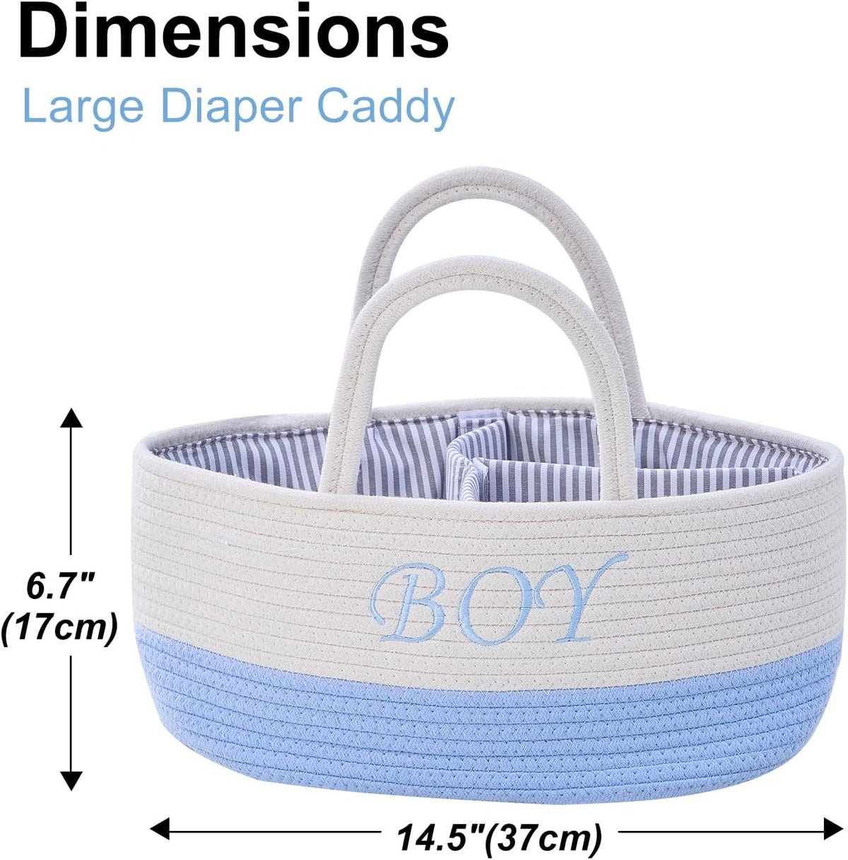 Diaper Caddy Organizer with Handle (White Green-Baby)