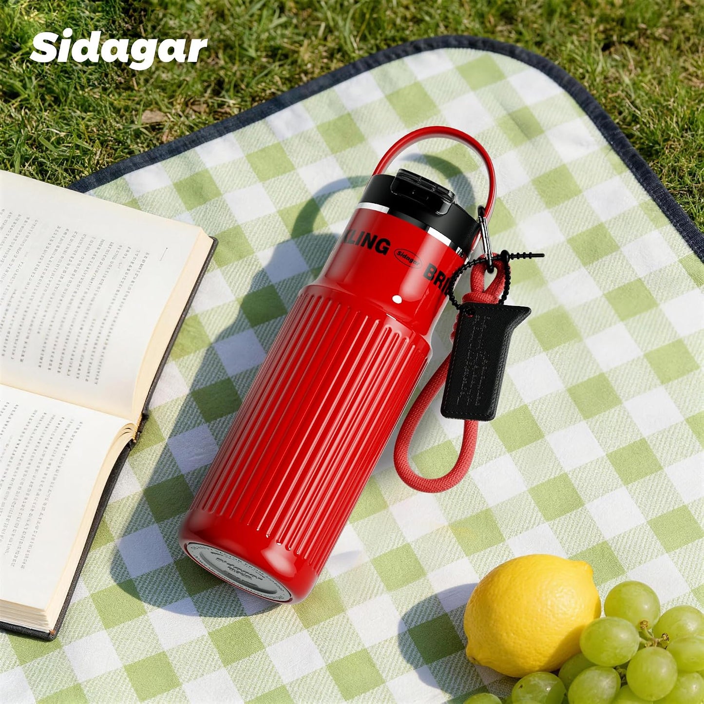 19 oz Insulated Travel Tumbler with Flip Lids, Double Wall Coffee Mug Stainless Steel Water Bottle, Leakproof BPA-Free Cup for Gym Cup-Holder Friendly