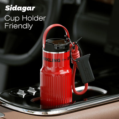 19 oz Insulated Travel Tumbler with Flip Lids, Double Wall Coffee Mug Stainless Steel Water Bottle, Leakproof BPA-Free Cup for Gym Cup-Holder Friendly