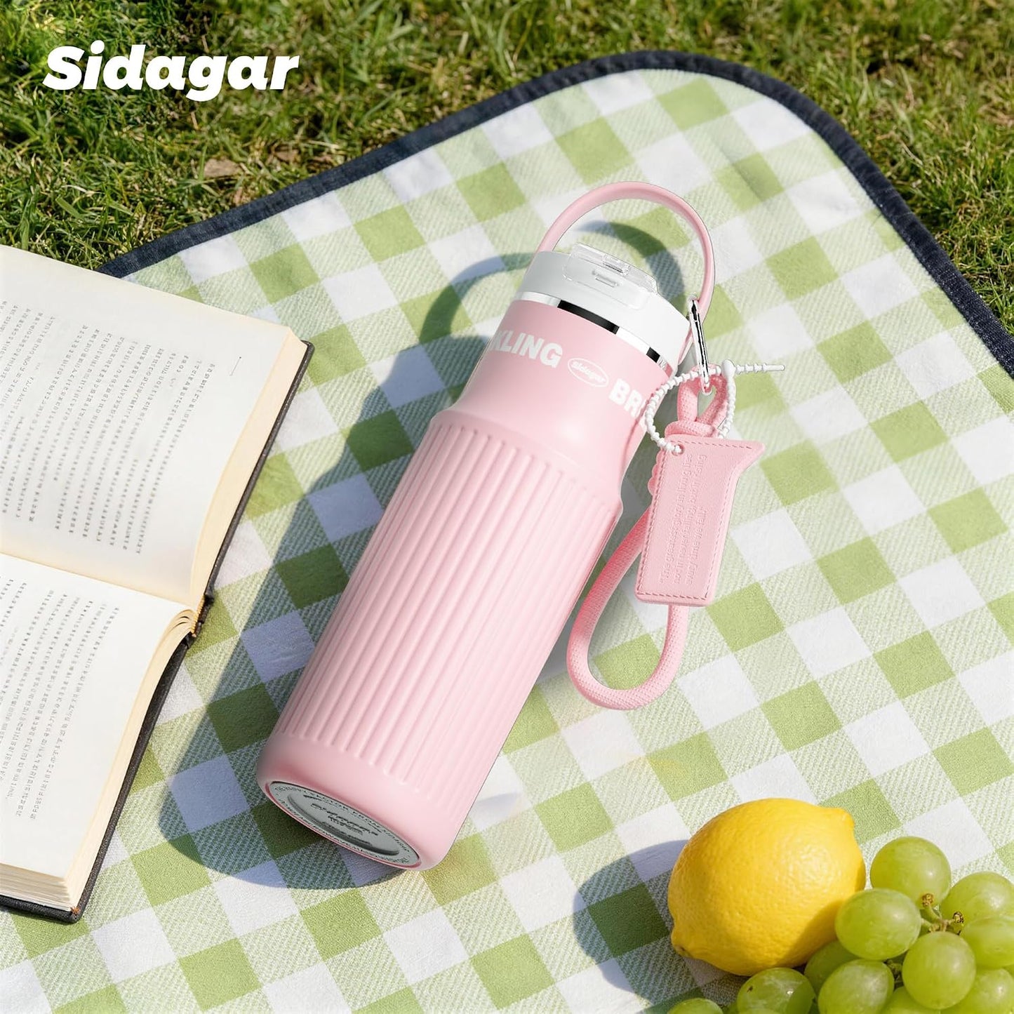 19 oz Insulated Travel Tumbler with Flip Lids, Double Wall Coffee Mug Stainless Steel Water Bottle, Leakproof BPA-Free Cup for Gym Cup-Holder Friendly