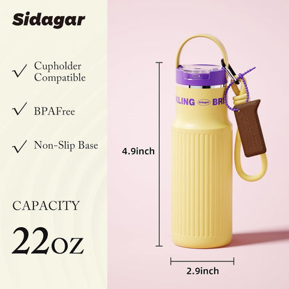 19 oz Insulated Travel Tumbler with Flip Lids, Double Wall Coffee Mug Stainless Steel Water Bottle, Leakproof BPA-Free Cup for Gym Cup-Holder Friendly