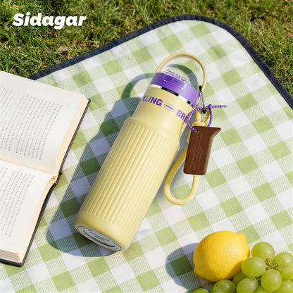 19 oz Insulated Travel Tumbler with Flip Lids, Double Wall Coffee Mug Stainless Steel Water Bottle, Leakproof BPA-Free Cup for Gym Cup-Holder Friendly
