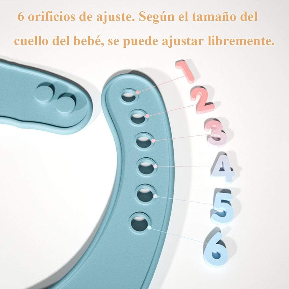Baby Silicone Feeding Bibs, 3pcs Adjustable Waterproof Bibs for Feeding