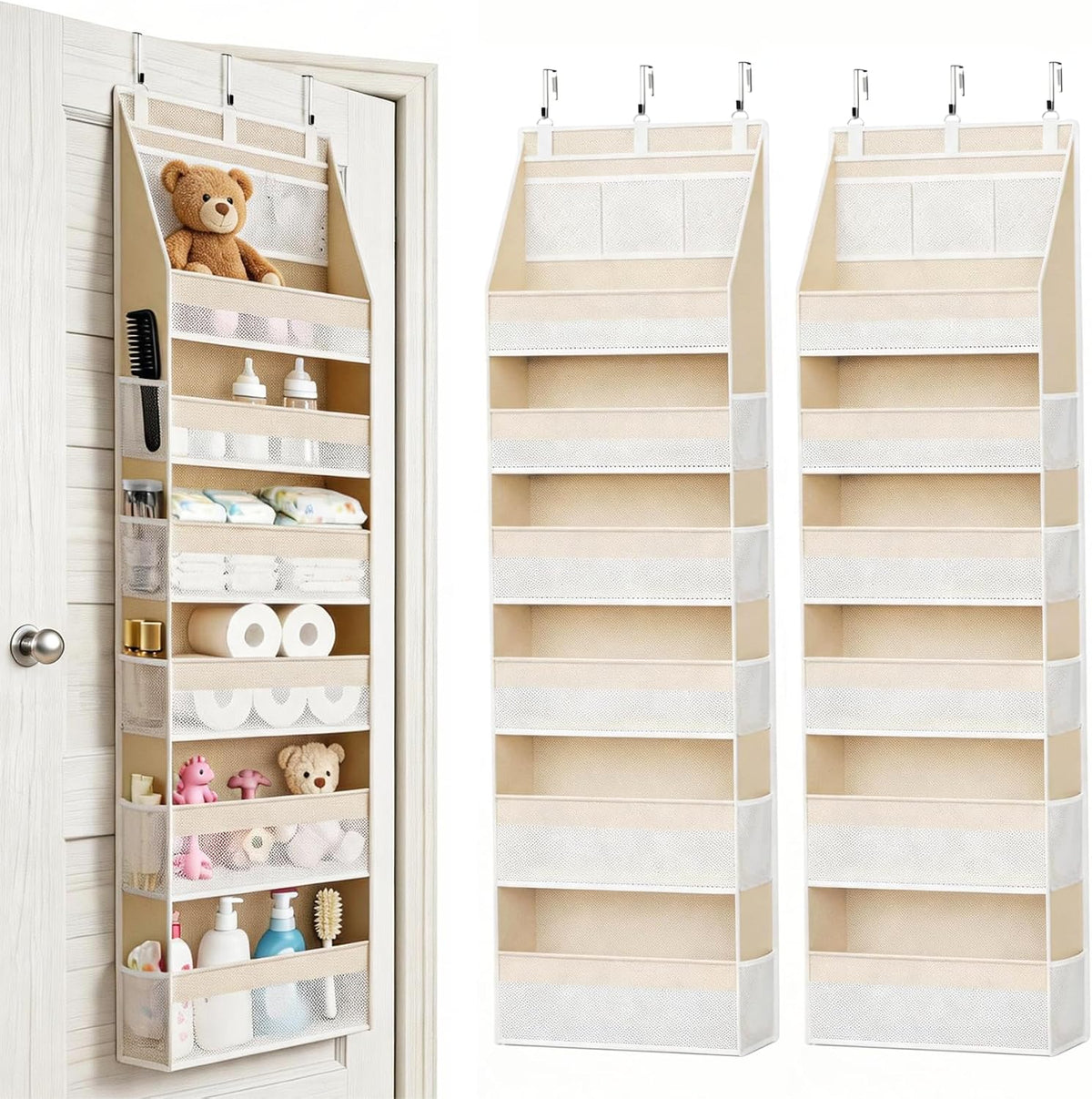 Over The Door Organizer 6 Large +13 Mesh Side Pockets