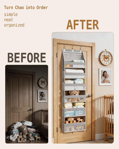 Over The Door Organizer 6 Large +13 Mesh Side Pockets