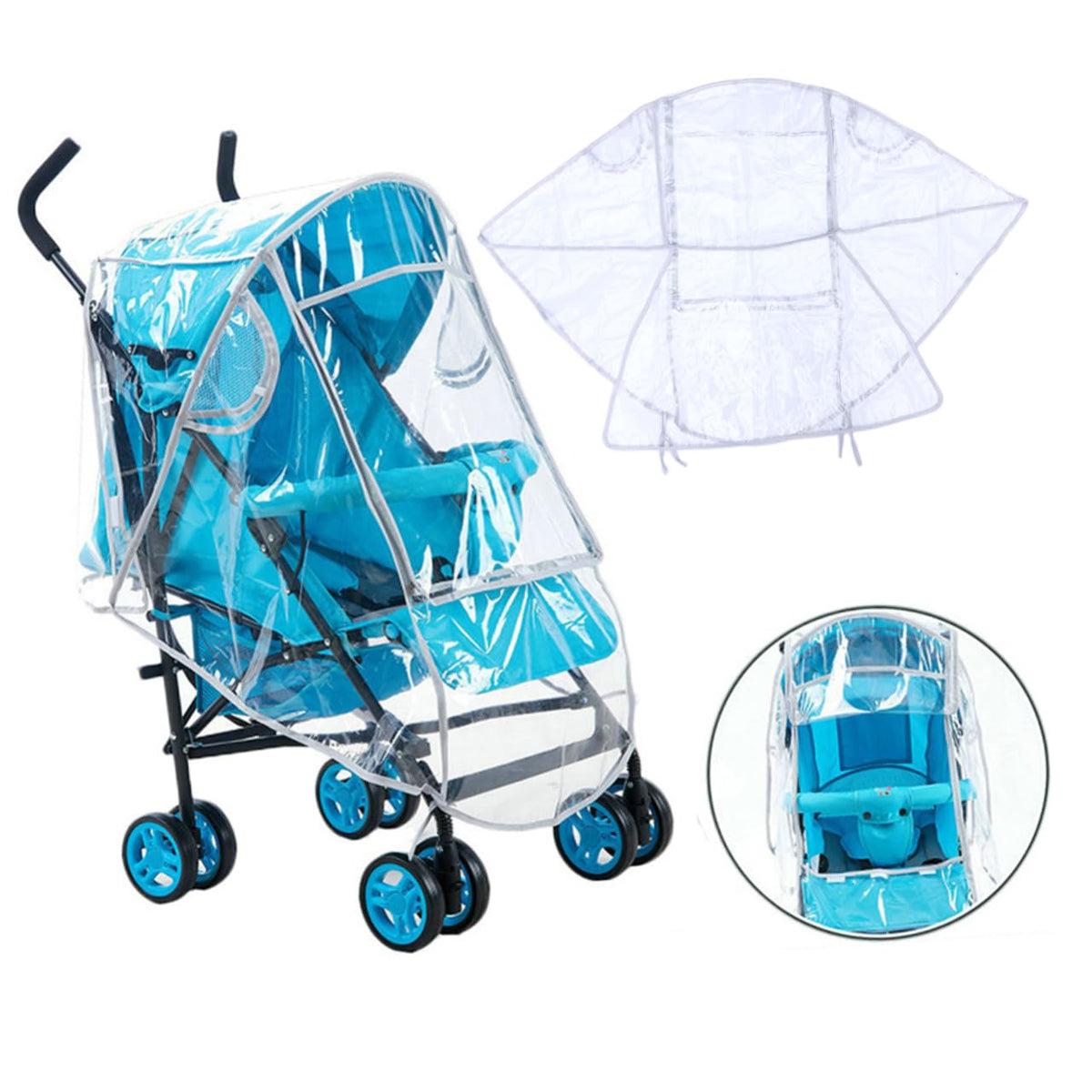 Stroller Rain Cover, Universal Windproof Protective Shield for Baby Buggy