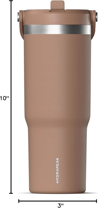 Nomad 32oz Stainless Steel Insulated Travel Tumbler with Handle & Straw Lid, Leakproof, Cupholder Friendly, Back to School, College Dorm, Gym & Everyday Hydration, Cold 24 Hours (Rosewood)