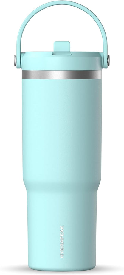 Nomad 32oz Stainless Steel Insulated Travel Tumbler with Handle & Straw Lid, Leakproof, Cupholder Friendly, Back to School, College Dorm, Gym & Everyday Hydration, Cold 24 Hours (Rosewood)