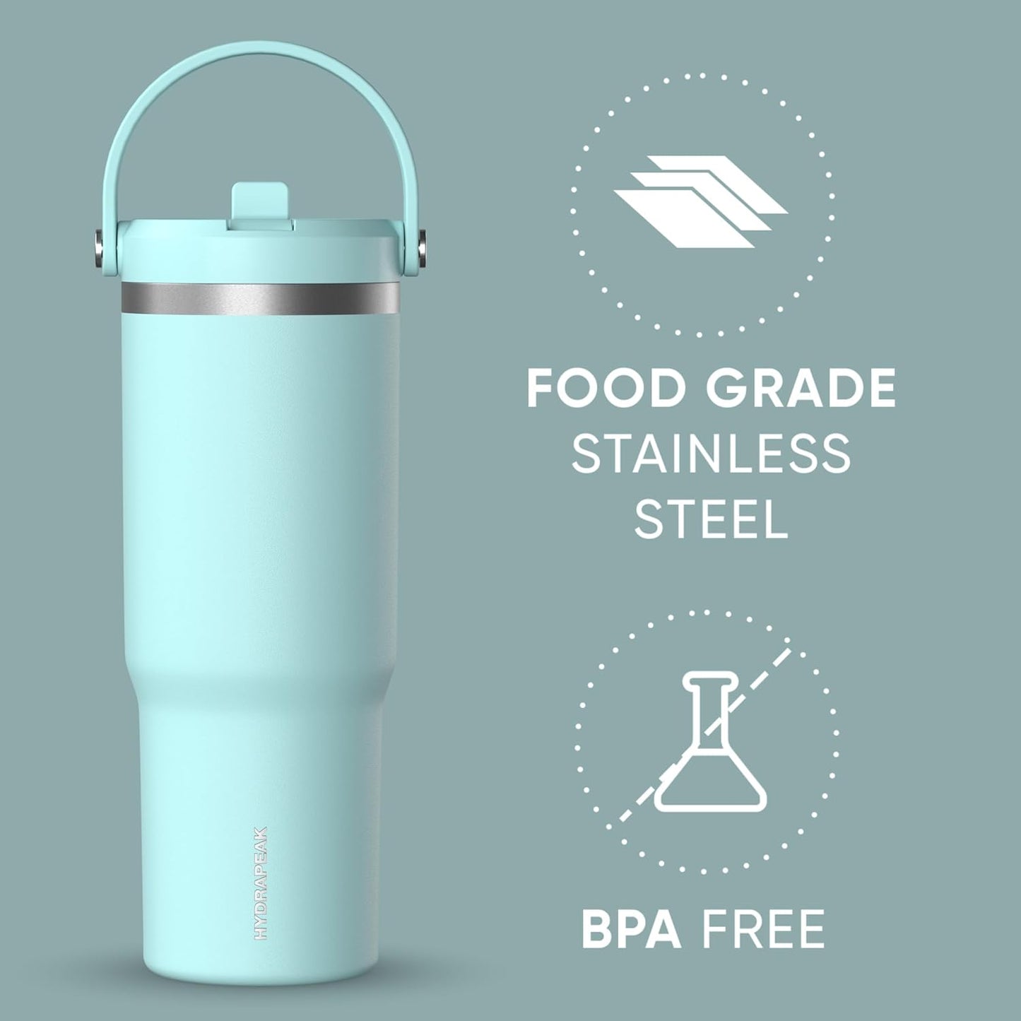 Nomad 32oz Stainless Steel Insulated Travel Tumbler with Handle & Straw Lid, Leakproof, Cupholder Friendly, Back to School, College Dorm, Gym & Everyday Hydration, Cold 24 Hours (Rosewood)