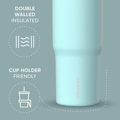 Nomad 32oz Stainless Steel Insulated Travel Tumbler with Handle & Straw Lid, Leakproof, Cupholder Friendly, Back to School, College Dorm, Gym & Everyday Hydration, Cold 24 Hours (Rosewood)