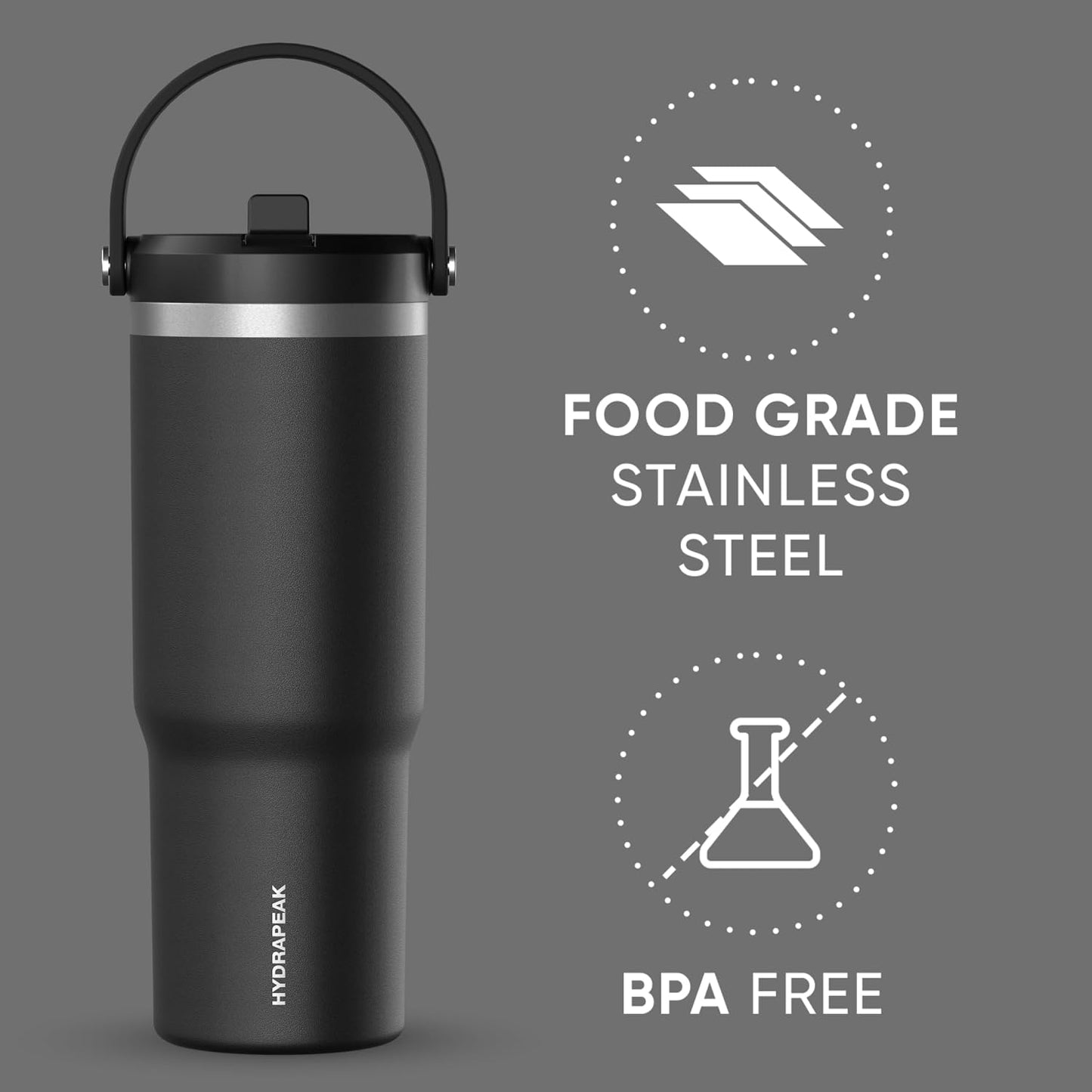 Nomad 32oz Stainless Steel Insulated Travel Tumbler with Handle & Straw Lid, Leakproof, Cupholder Friendly, Back to School, College Dorm, Gym & Everyday Hydration, Cold 24 Hours (Rosewood)
