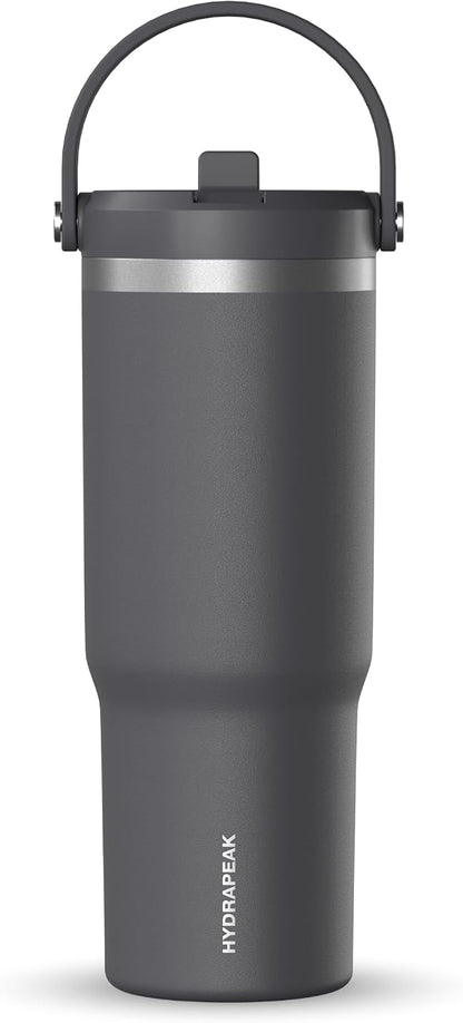 Nomad 32oz Stainless Steel Insulated Travel Tumbler with Handle & Straw Lid, Leakproof, Cupholder Friendly, Back to School, College Dorm, Gym & Everyday Hydration, Cold 24 Hours (Rosewood)