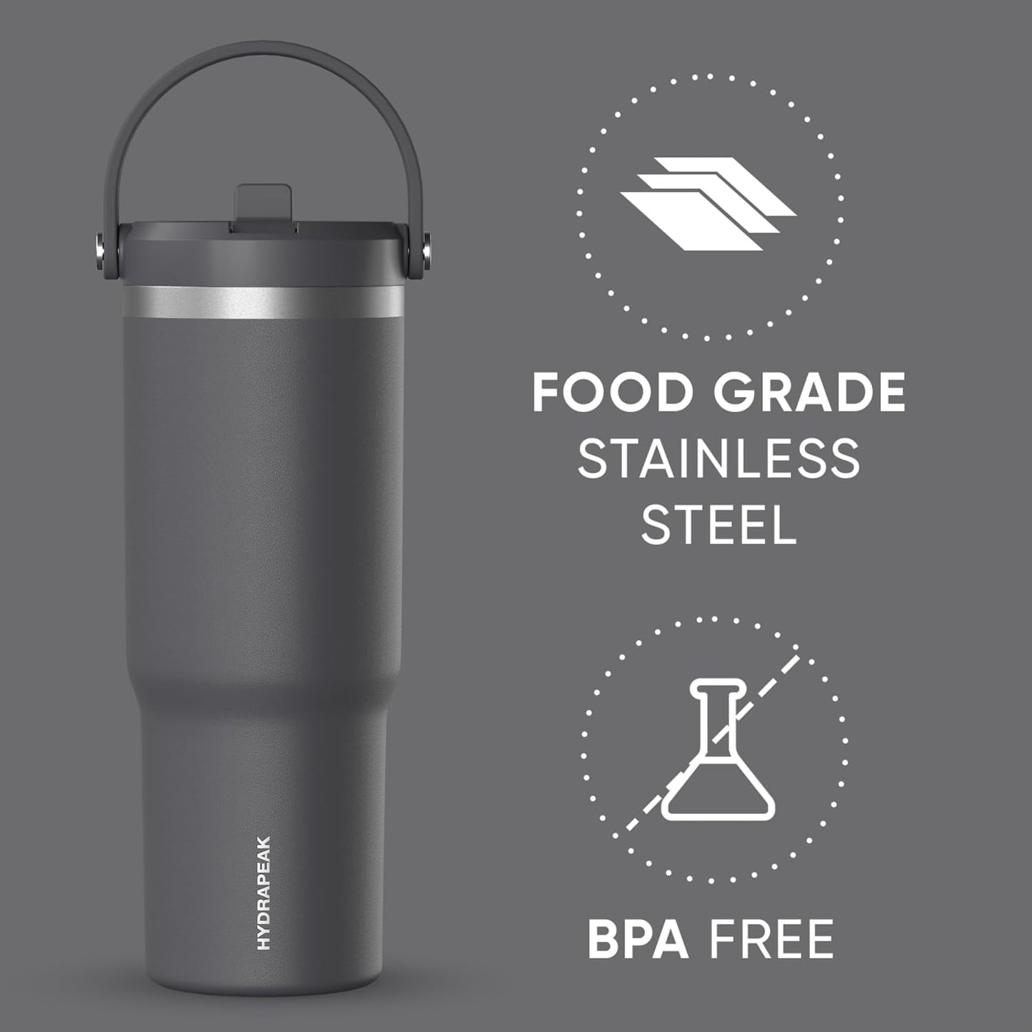 Nomad 32oz Stainless Steel Insulated Travel Tumbler with Handle & Straw Lid, Leakproof, Cupholder Friendly, Back to School, College Dorm, Gym & Everyday Hydration, Cold 24 Hours (Rosewood)