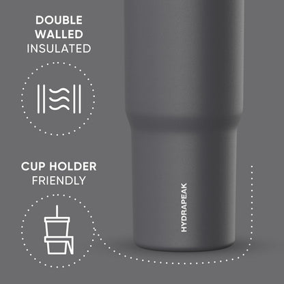 Nomad 32oz Stainless Steel Insulated Travel Tumbler with Handle & Straw Lid, Leakproof, Cupholder Friendly, Back to School, College Dorm, Gym & Everyday Hydration, Cold 24 Hours (Rosewood)