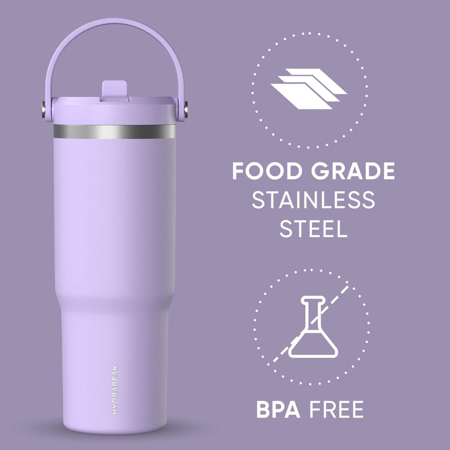 Nomad 32oz Stainless Steel Insulated Travel Tumbler with Handle & Straw Lid, Leakproof, Cupholder Friendly, Back to School, College Dorm, Gym & Everyday Hydration, Cold 24 Hours (Rosewood)