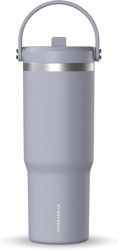 Nomad 32oz Stainless Steel Insulated Travel Tumbler with Handle & Straw Lid, Leakproof, Cupholder Friendly, Back to School, College Dorm, Gym & Everyday Hydration, Cold 24 Hours (Rosewood)