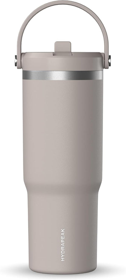 Nomad 32oz Stainless Steel Insulated Travel Tumbler with Handle & Straw Lid, Leakproof, Cupholder Friendly, Back to School, College Dorm, Gym & Everyday Hydration, Cold 24 Hours (Rosewood)