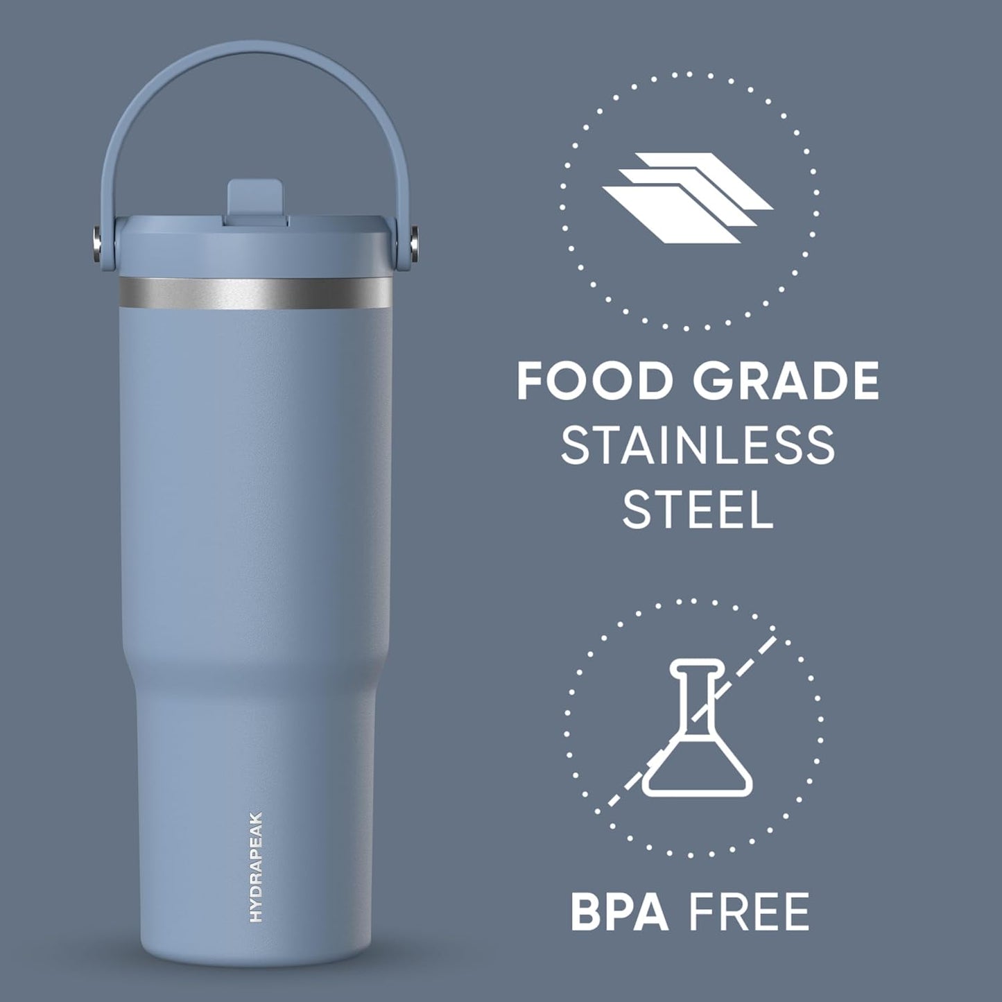 Nomad 32oz Stainless Steel Insulated Travel Tumbler with Handle & Straw Lid, Leakproof, Cupholder Friendly, Back to School, College Dorm, Gym & Everyday Hydration, Cold 24 Hours (Rosewood)