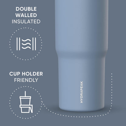 Nomad 32oz Stainless Steel Insulated Travel Tumbler with Handle & Straw Lid, Leakproof, Cupholder Friendly, Back to School, College Dorm, Gym & Everyday Hydration, Cold 24 Hours (Rosewood)
