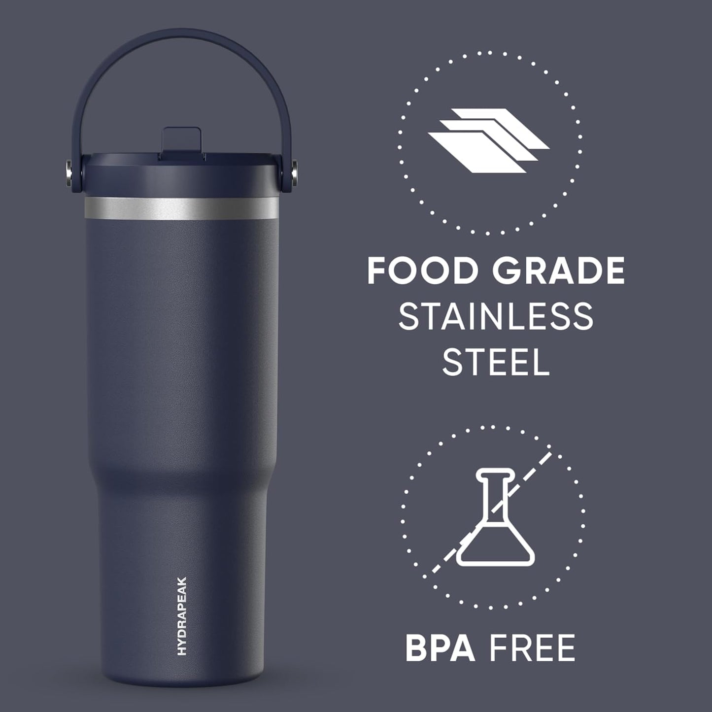 Nomad 32oz Stainless Steel Insulated Travel Tumbler with Handle & Straw Lid, Leakproof, Cupholder Friendly, Back to School, College Dorm, Gym & Everyday Hydration, Cold 24 Hours (Rosewood)